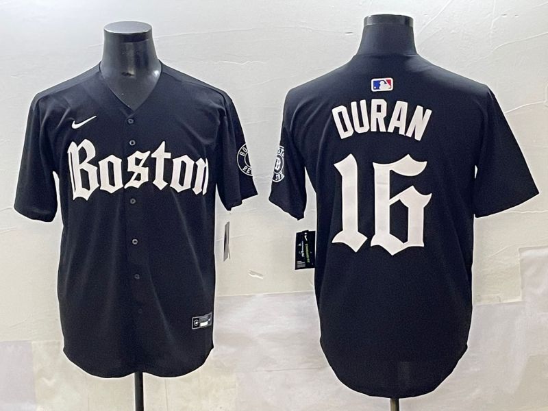 Men 2025 Boston Red Sox #16 Duran Black Five generations Joint Name Nike MLB Jersey style 1->boston red sox->MLB Jersey